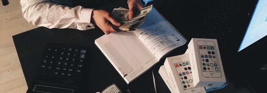 accountant counting money